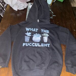 Gildan Black Hoodie with Succulent Design